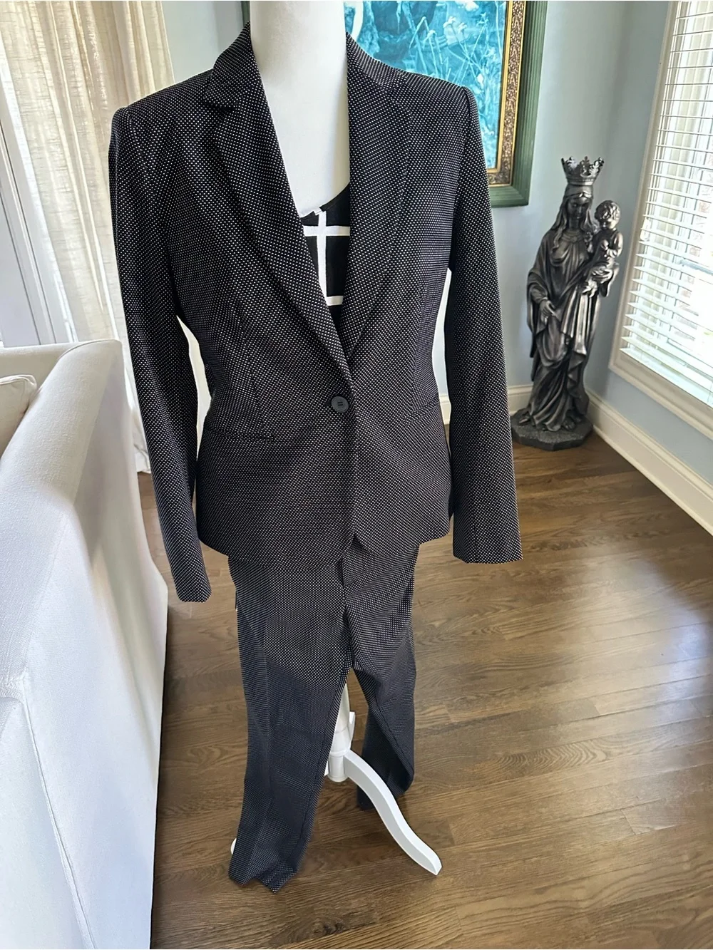 Zara Black Pindot Single-Button Women's Blazer (new with tags)